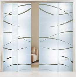 porte interne in vetro decorato